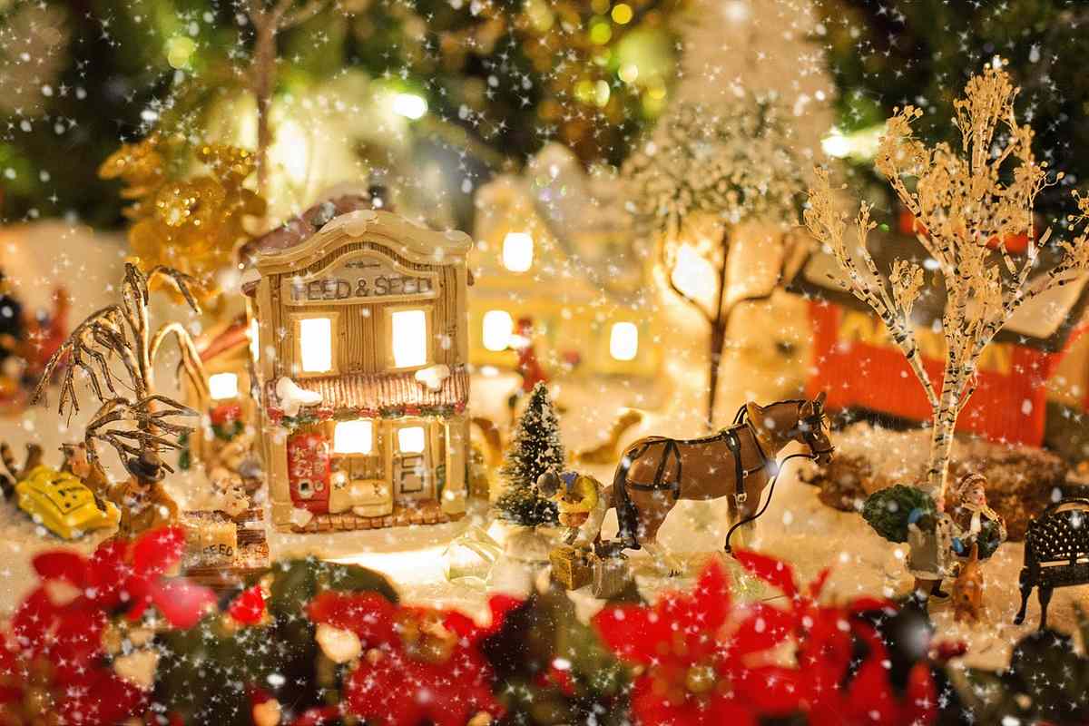 Village de Noël miniature : l&rsquo;éclairer sans prise proche